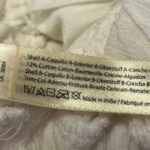 Free People Adella White Lace Peplum Sleeveless Cami Camisole Crop Tank Top L - Picture 4 of 4